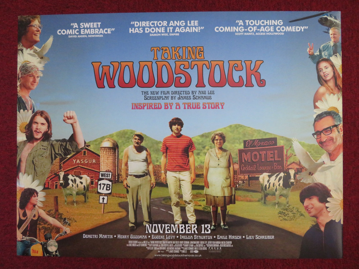 TAKING WOODSTOCK UK QUAD (30"x 40") ROLLED POSTER EUGENE LEVY I. STAUNTON 2009