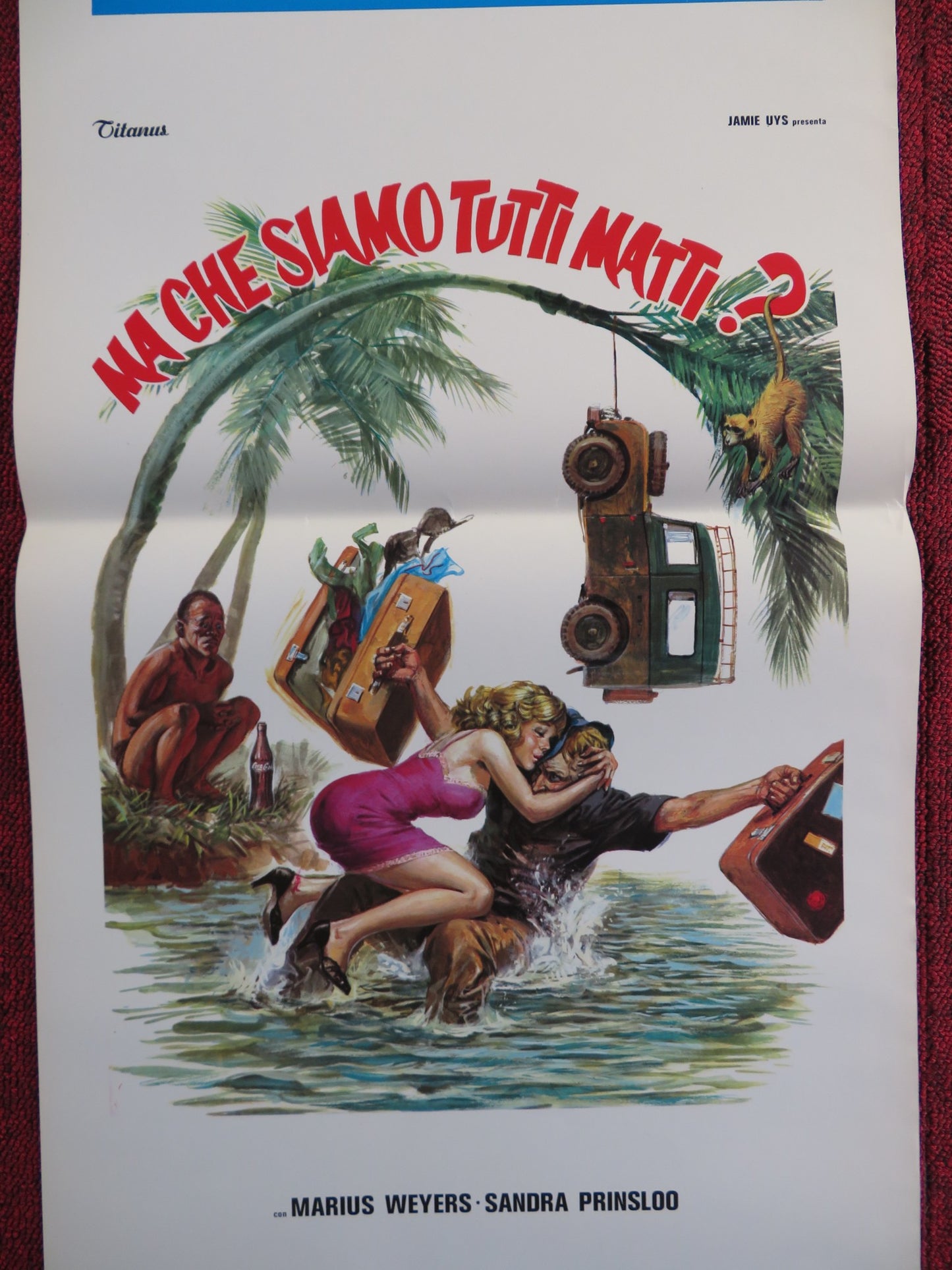 THE GODS MUST BE CRAZY ITALIAN LOCANDINA POSTER MARIUS WEYERS S. PRINSLOO 1981