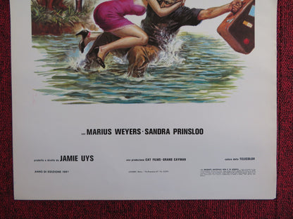 THE GODS MUST BE CRAZY ITALIAN LOCANDINA POSTER MARIUS WEYERS S. PRINSLOO 1981