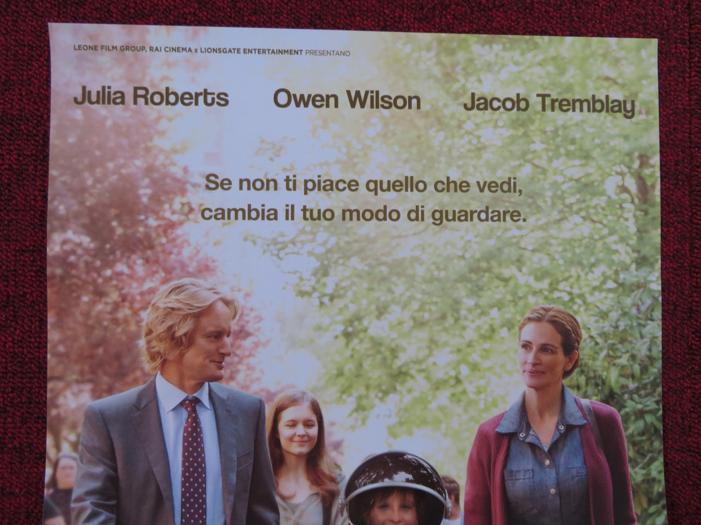 WONDER ITALIAN LOCANDINA POSTER JULIA ROBERTS OWEN WILSON 2017