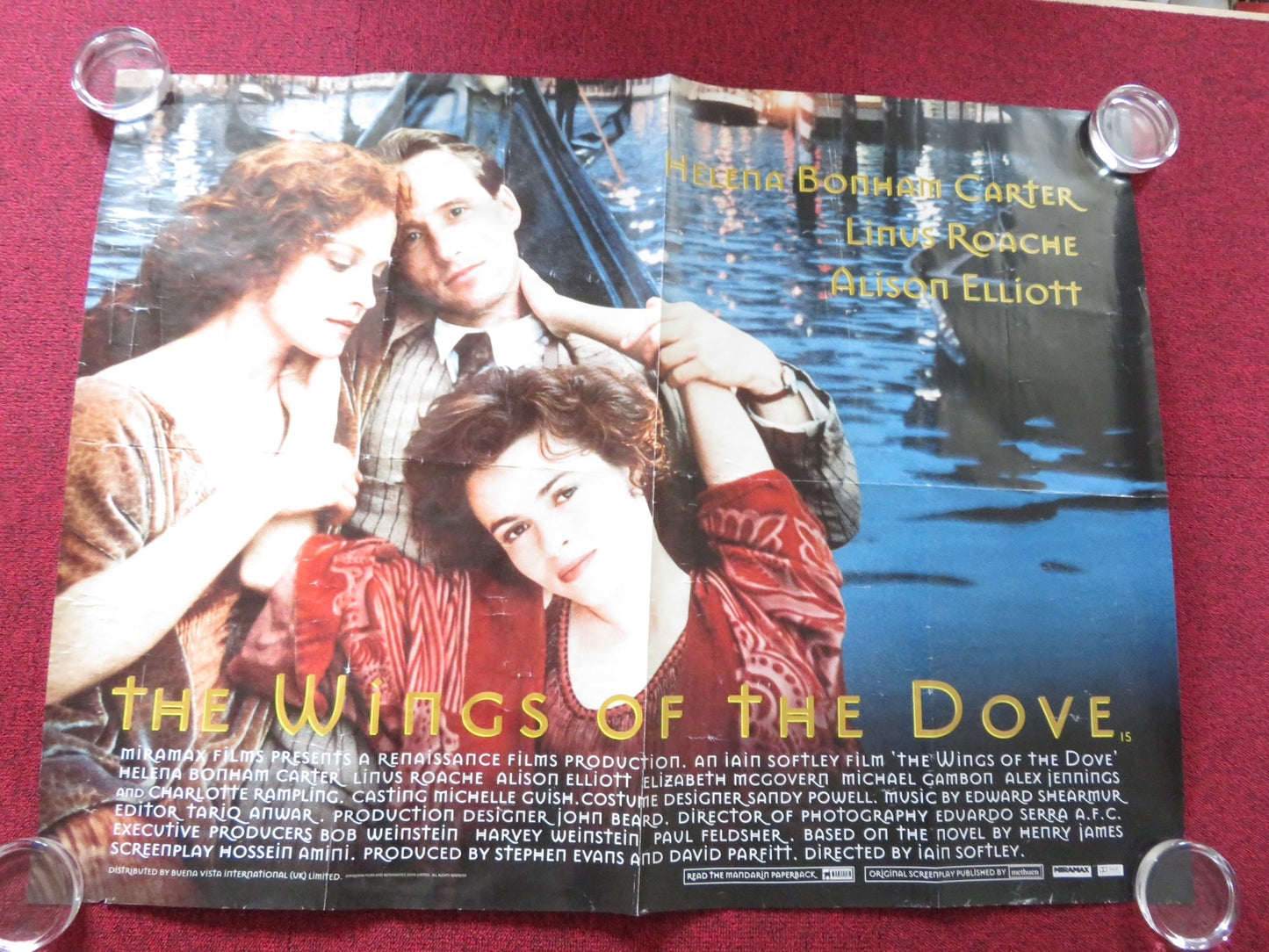 WINGS OF THE DOVE UK QUAD ROLLED POSTER HELENA BONHAM CARTER LINUS ROACHE 1997