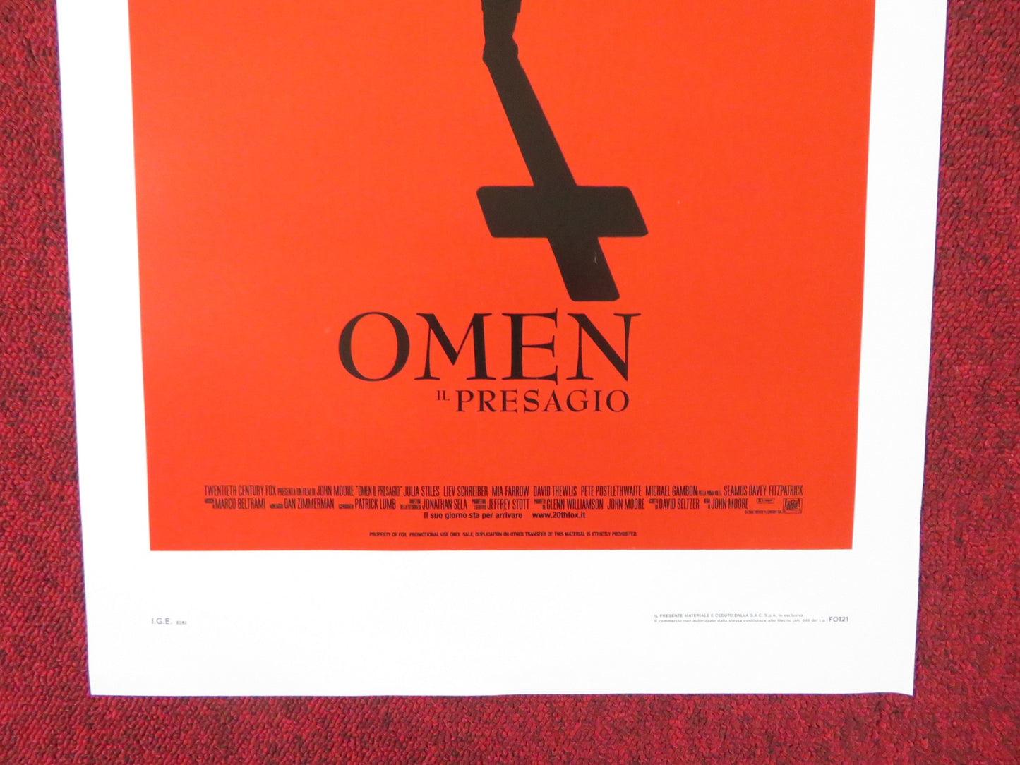 THE OMEN ITALIAN LOCANDINA POSTER LIEV SCHREIBER JULIA STILES 2006