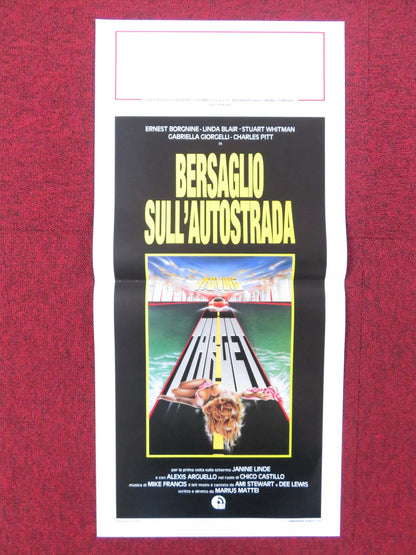 MOVING TARGET ITALIAN LOCANDINA POSTER ERNEST BORGNINE LINDA BLAIR 1989