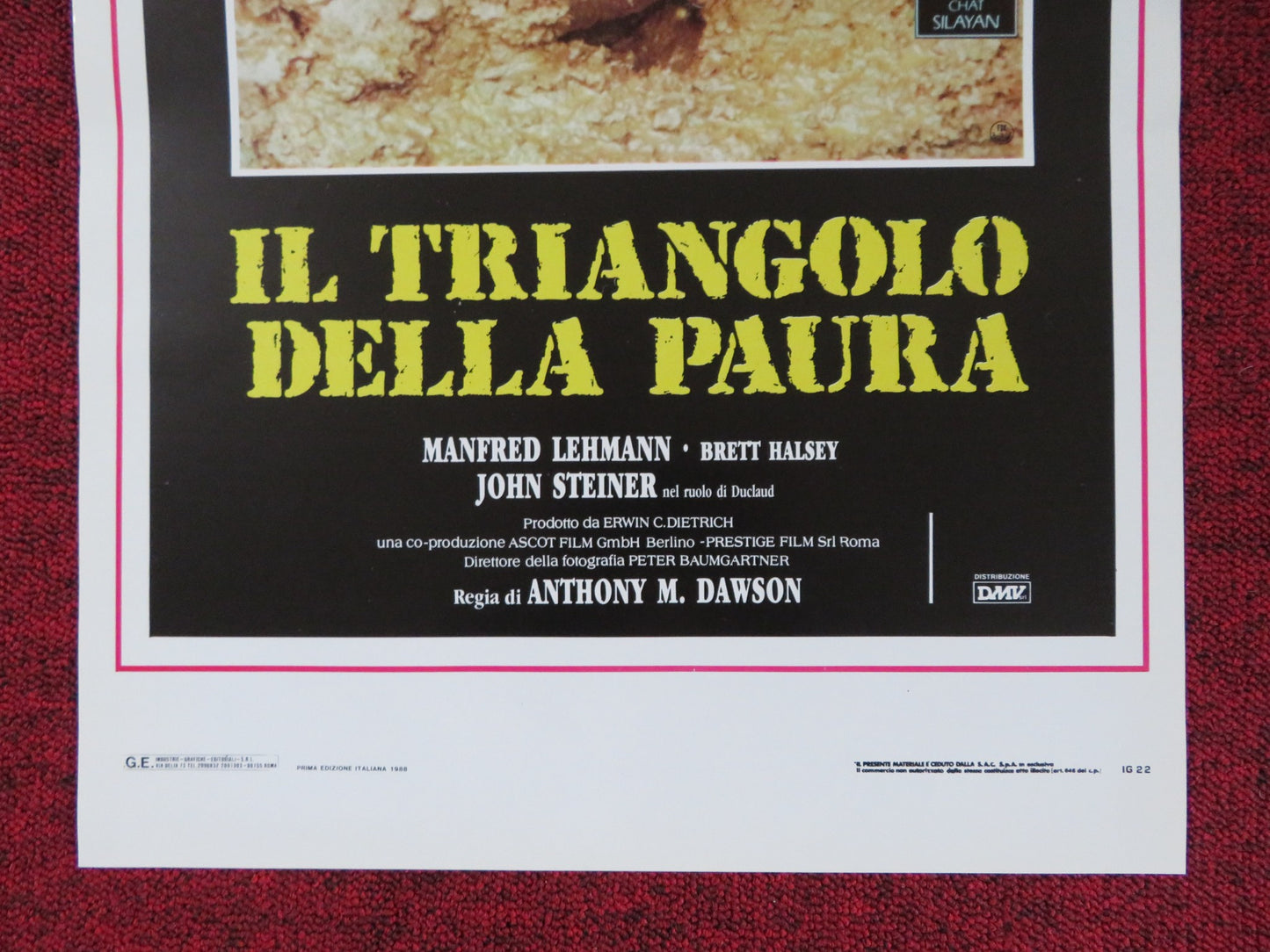 THE COMMANDER ITALIAN LOCANDINA POSTER LEWIS COLLINS LEE VAN CLEEF 1988