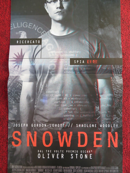 SNOWDEN ITALIAN LOCANDINA POSTER JOSEPH GORDON-LEVITT SHAILENE WOODLEY 2016