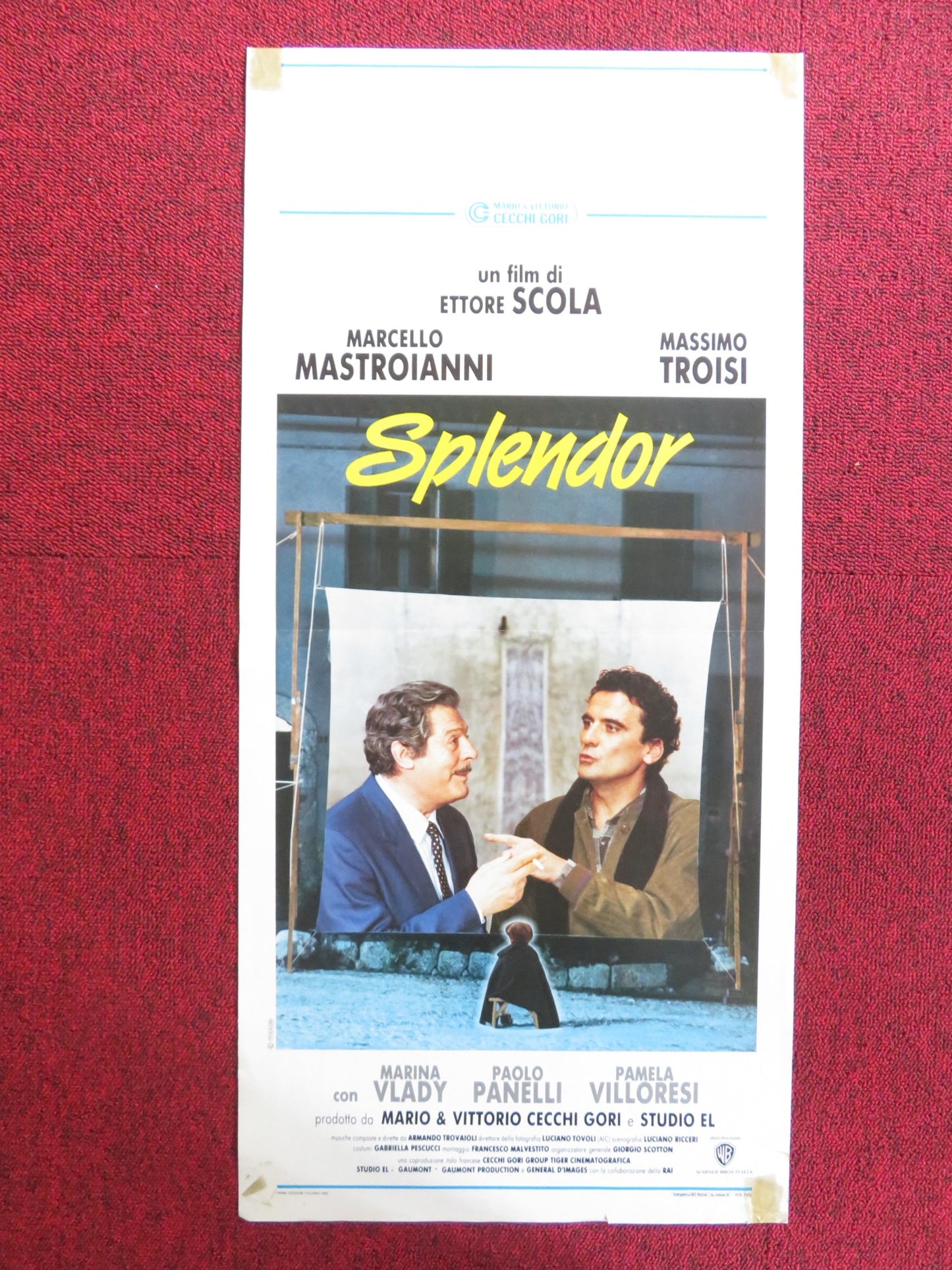 SPLENDOR ITALIAN LOCANDINA POSTER MARCELLO MASTROIANNI MASSIMO TROISI 1989