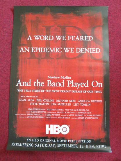 AND THE BAND PLAYED ON US ONE SHEET ROLLED POSTER MATTHEW MODINE ALAN ALDA 1993