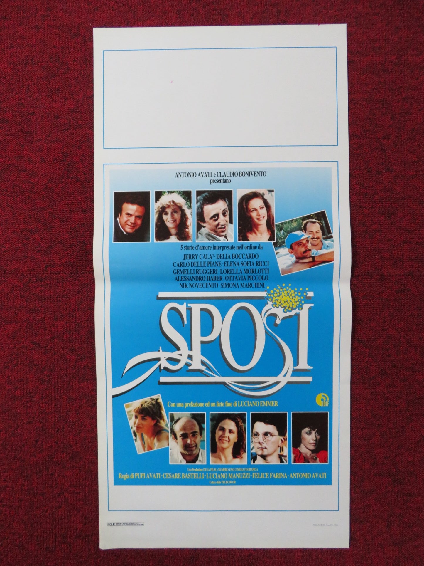 SPOSI ITALIAN LOCANDINA POSTER JERRY CALA DELIA BOCCARDO 1988