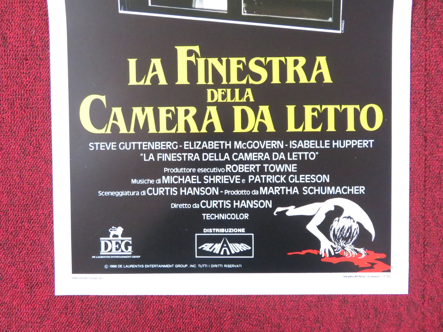 THE BEDROOM WINDOW ITALIAN LOCANDINA POSTER STEVE GUTTENBERG 1987