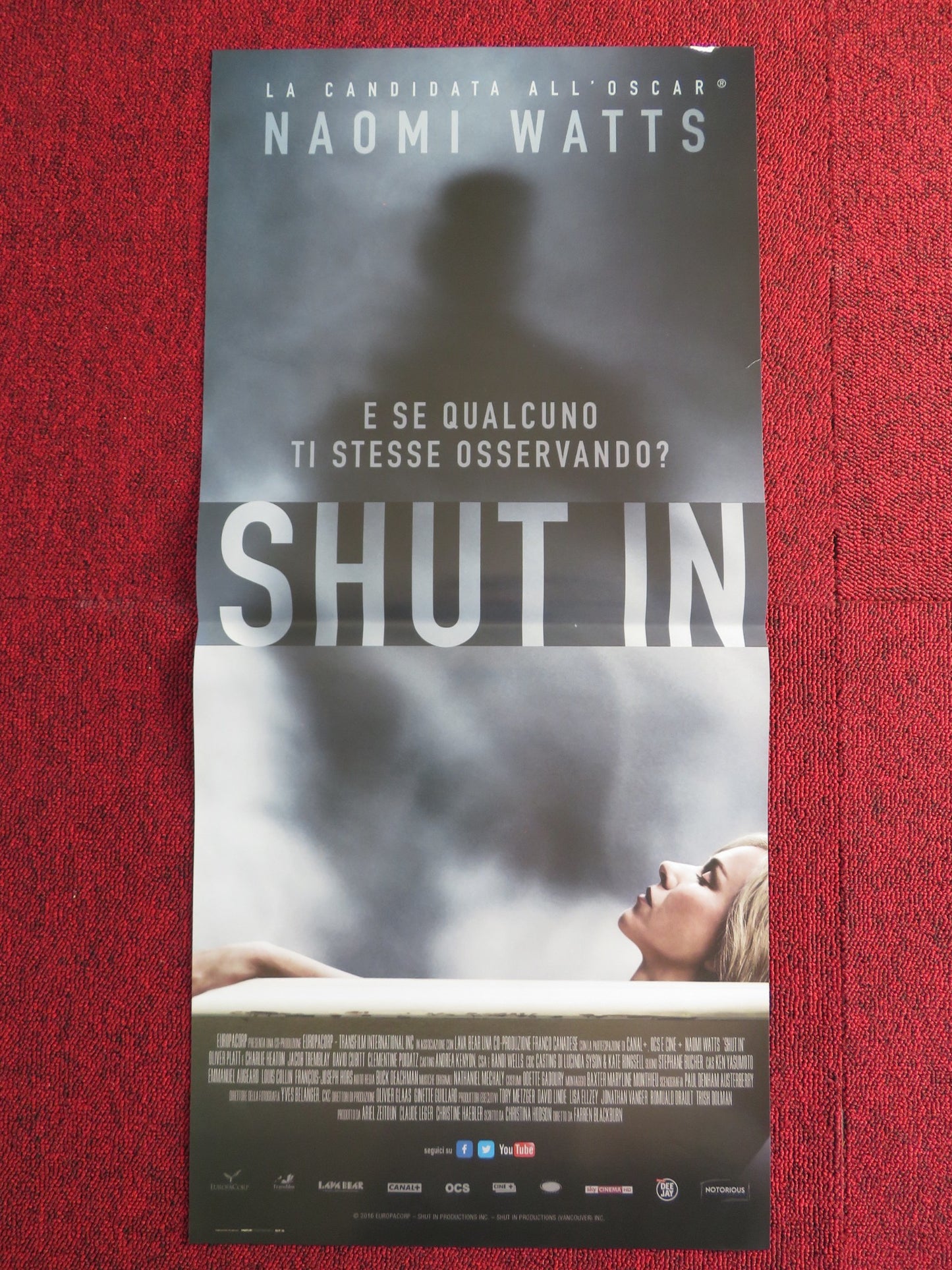 SHUT IN ITALIAN LOCANDINA POSTER NAOMI WATTS OLIVER PLATT 2016