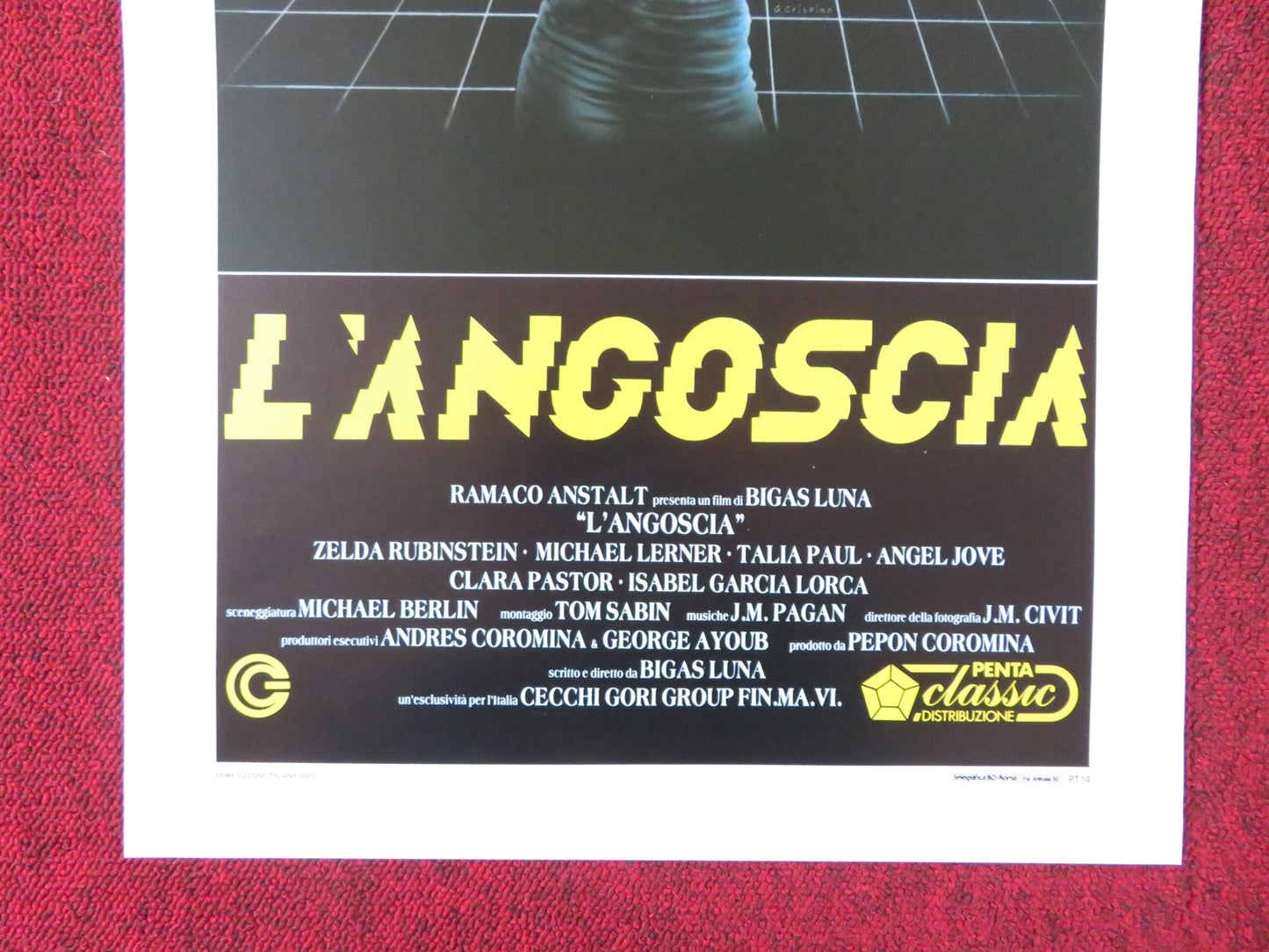 ANGUISH ITALIAN LOCANDINA POSTER ZELDA RUBENSTEIN MICHAEL LERNER 1989