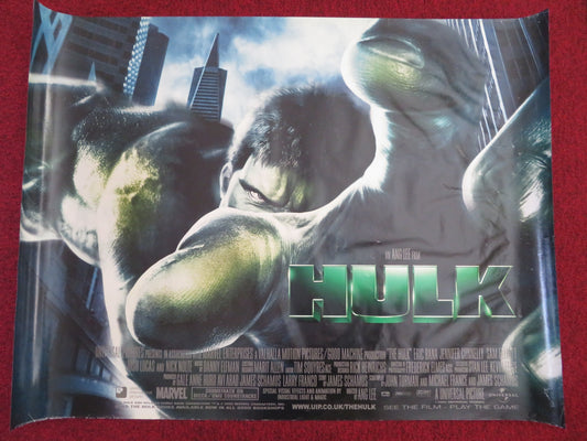 HULK UK QUAD (30"x 40") ROLLED POSTER ERIC BANA JENNIFER CONNELLY 2002 MARVEL