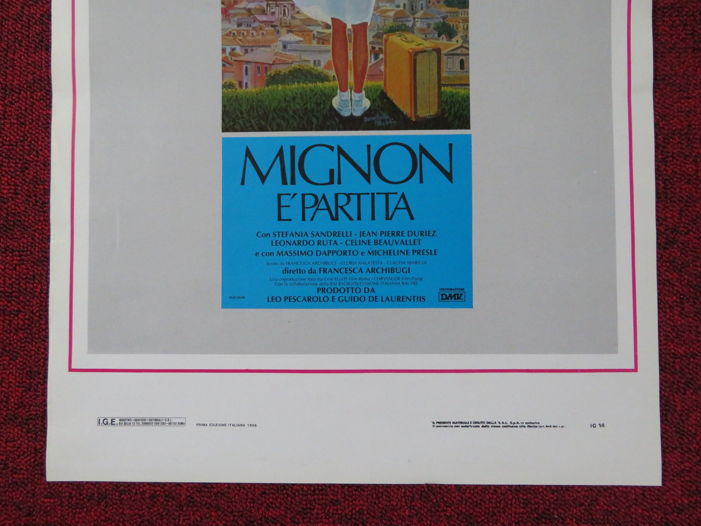 MIGNON HAS LEFT ITALIAN LOCANDINA POSTER STEFANIA SANDRELLI J. P. DURIEZ 1988