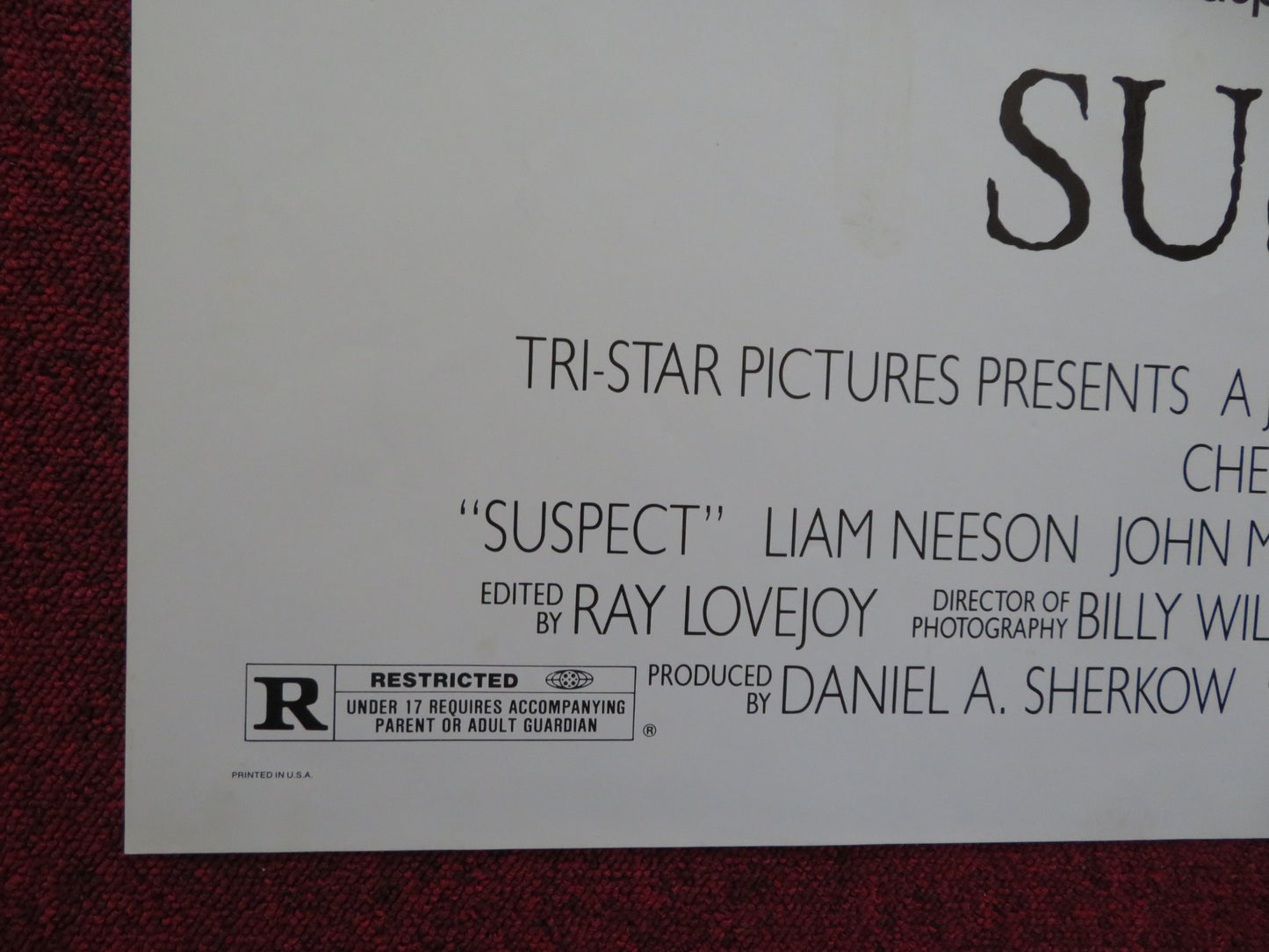 SUSPECT FOLDED US ONE SHEET POSTER CHER DENNIS QUAID LIAM NEESON 1987