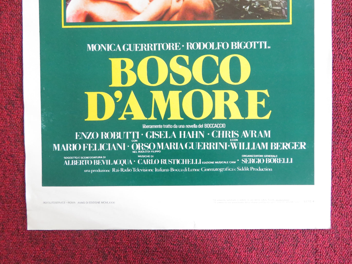 BOSCO D'AMORE ITALIAN LOCANDINA POSTER MONICA GUERRITORE RODOLFO BIGOTTI 1981