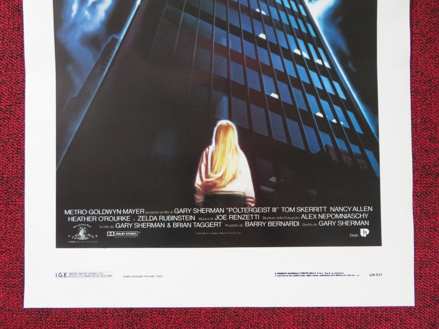 POLTERGEIST III ITALIAN LOCANDINA POSTER TOM SKERRITT NANCY ALLEN 1988