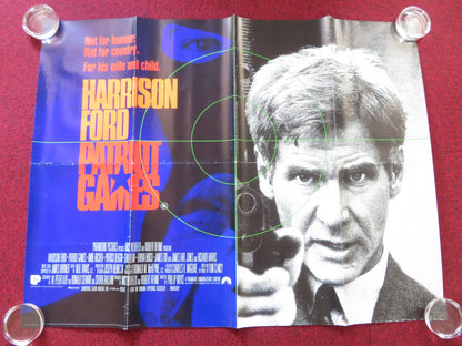 PATRIOT GAMES UK QUAD ROLLED POSTER HARRISON FORD SEAN BEAN 1992