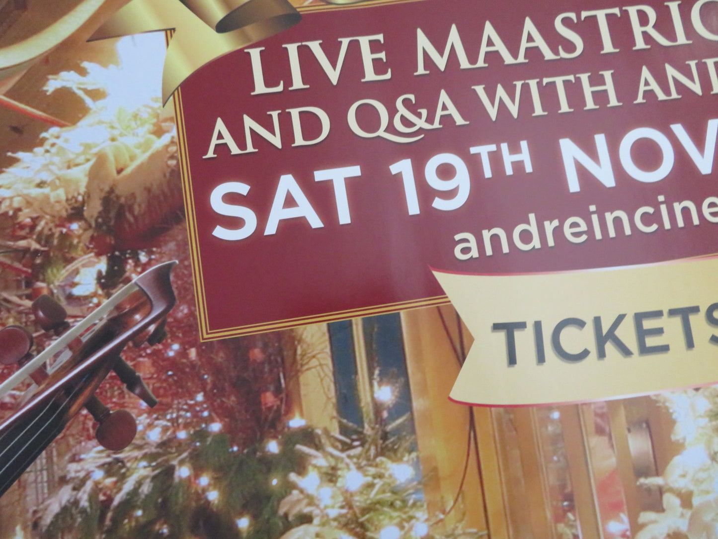 CHRISTMAS WITH ANDRE - ANDRE RIEU LIVE UK QUAD (30"x 40") ROLLED POSTER 2015