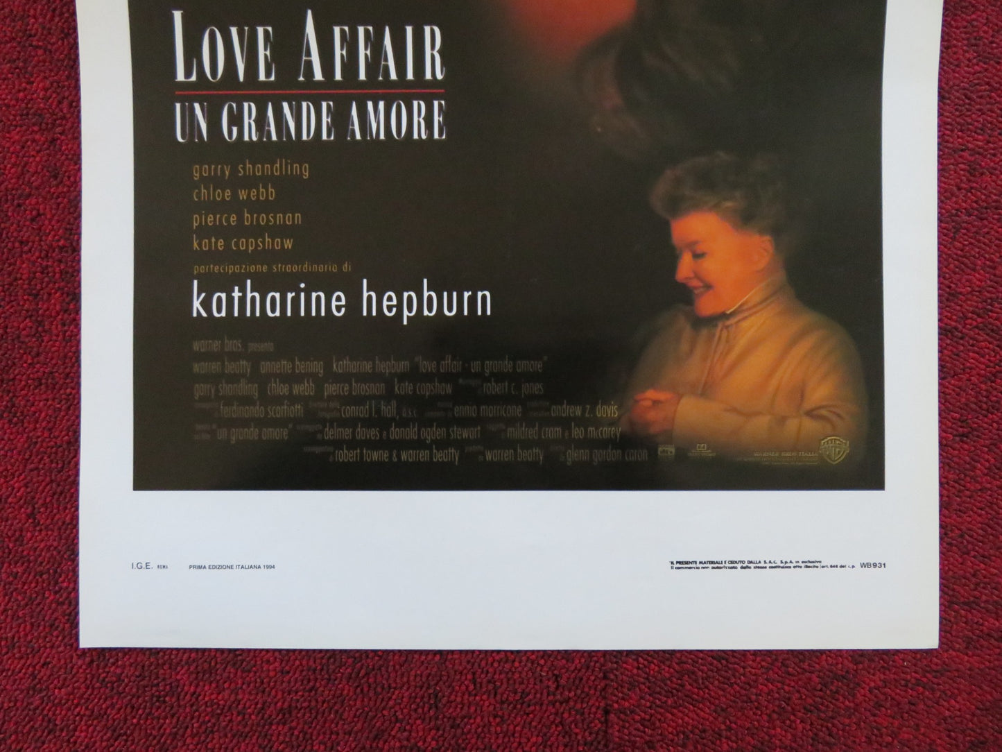 LOVE AFFAIR ITALIAN LOCANDINA POSTER WARREN BEATTY ANNETTE BENING 1994