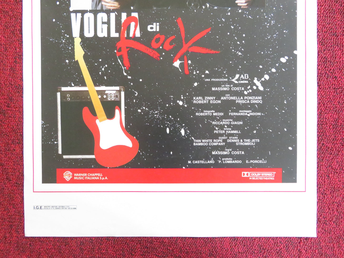 VOGLIA DI ROCK ITALIAN LOCANDINA POSTER KARL ZINNY ANTONELLA PONZIANI 1989