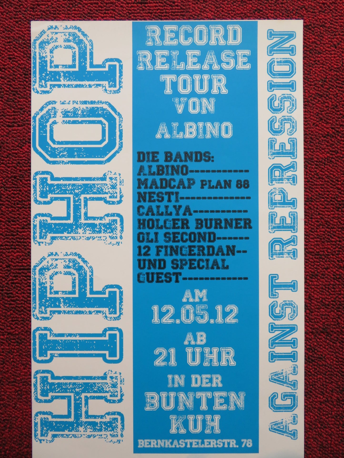 HIP HOP RECORD RELEASE TOUR GERMAN MUSIC POSTER ALBINO MADCAP PLAN 88 NESTI 2012