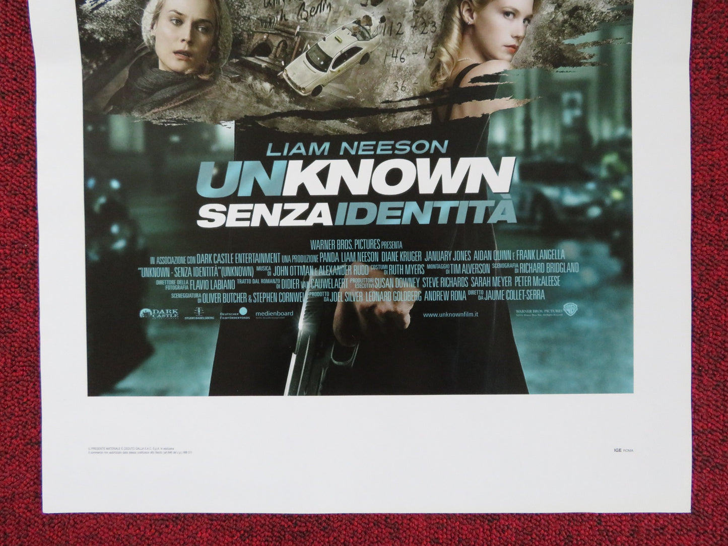 UNKNOWN ITALIAN LOCANDINA POSTER LIAM NEESON DIANE KRUGER 2011