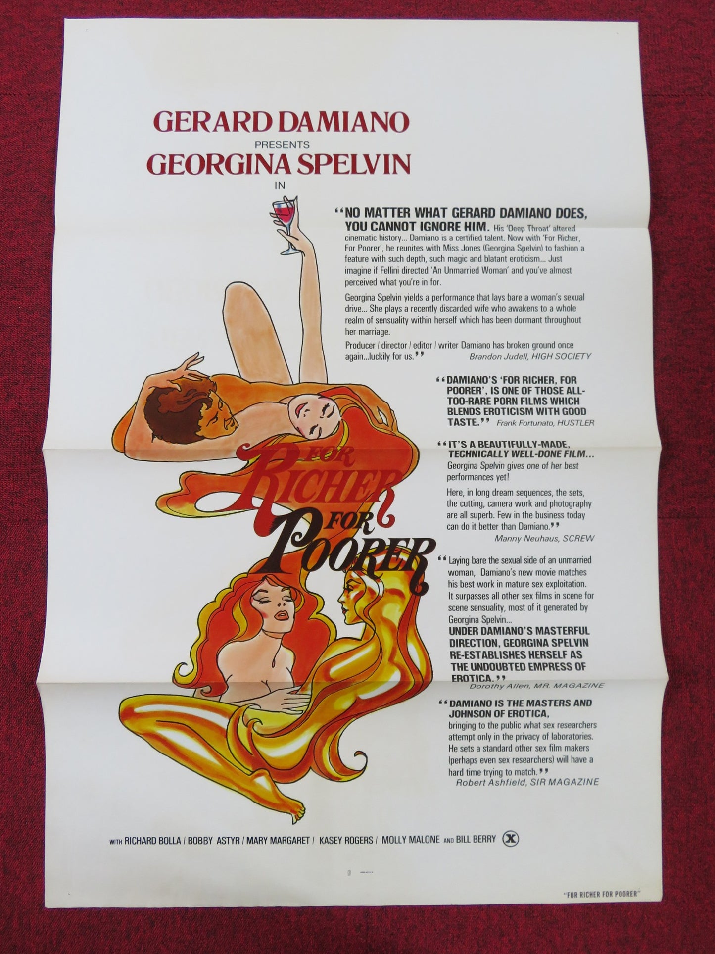 FOR RICHER FOR POORER US TRI FOLDED ONE SHEET ROLLED POSTER GEORGINA SPELVIN '79