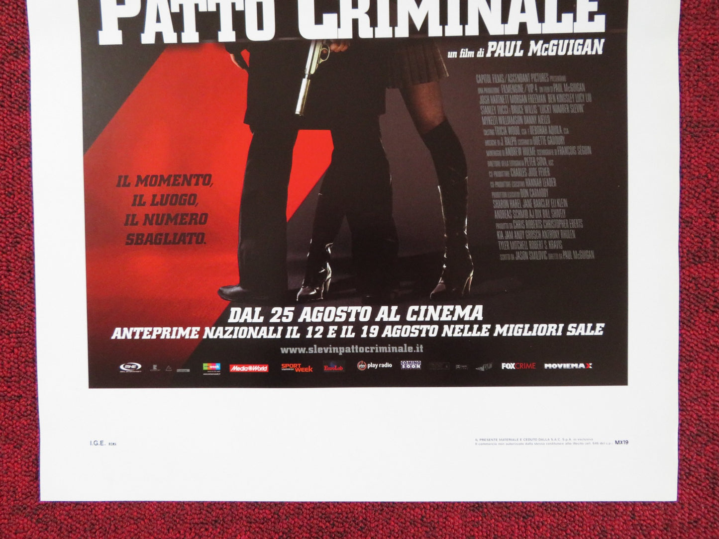 LUCKY NUMBER SLEVIN ITALIAN LOCANDINA POSTER JOSH HARTNETT LUCY LIU 2006