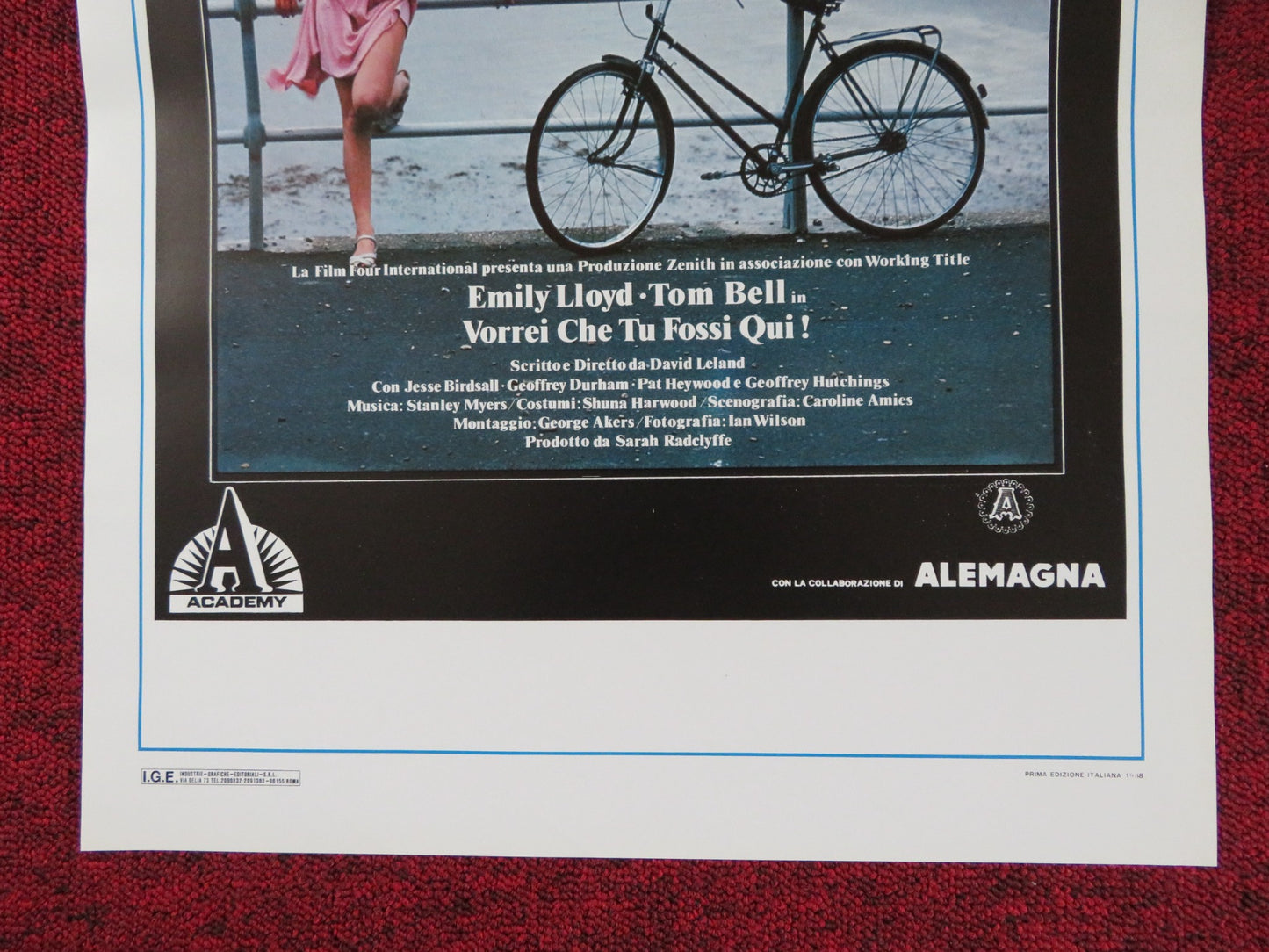 WISH YOU WERE HERE ITALIAN LOCANDINA POSTER DAVID LELAND EMILY LLOYD 1988