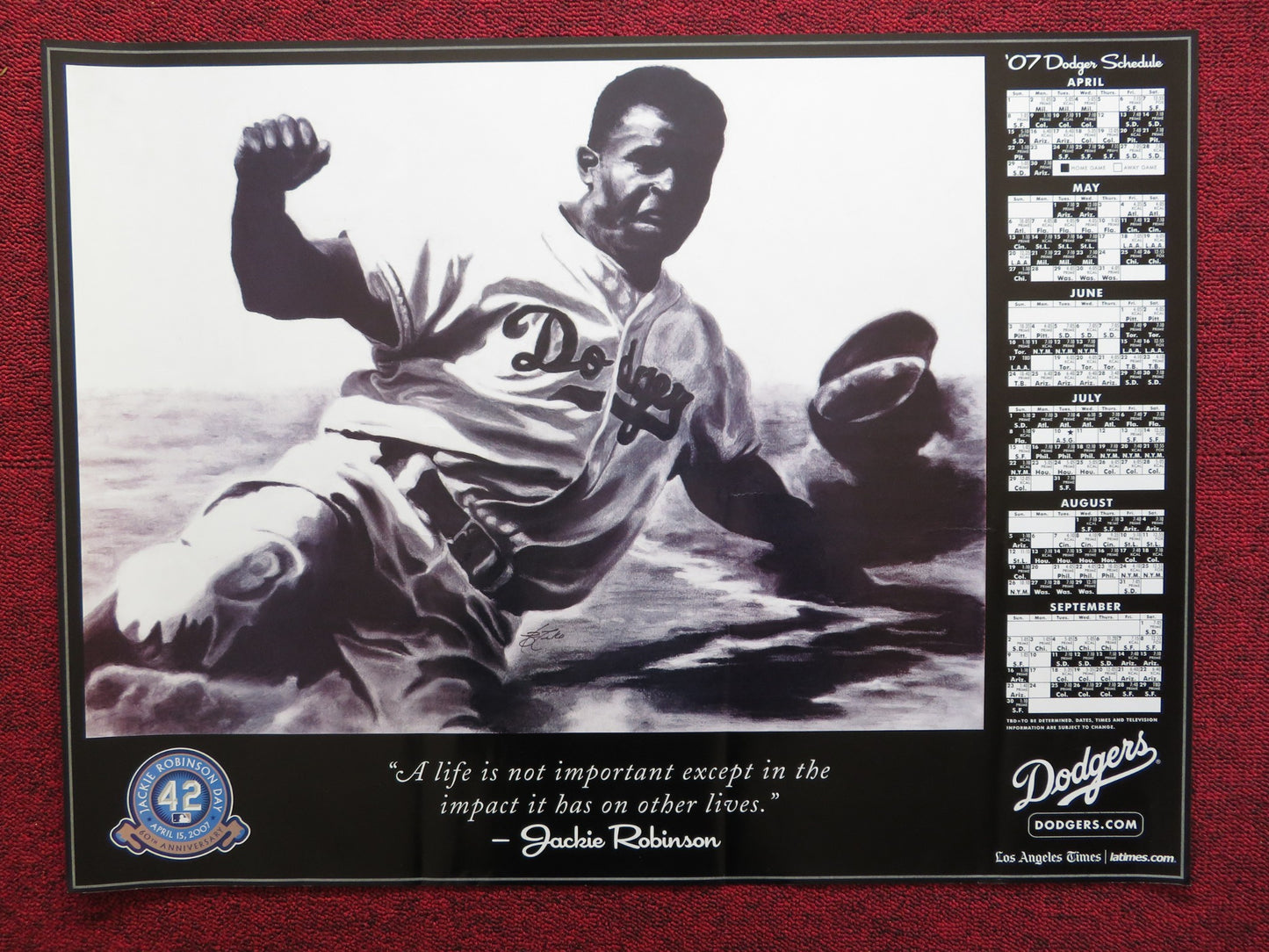 JACKIE ROBINSON US POSTER BASEBALL BROOKLYN DODGERS 2007