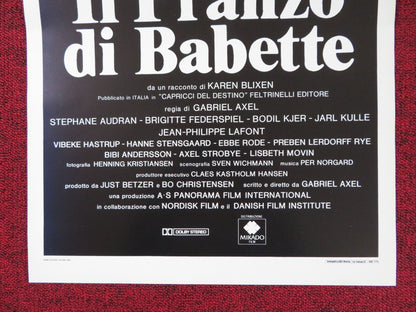 BABETTE'S FEAST ITALIAN LOCANDINA POSTER STEPHANE AUDRAN BODIL KJER 1988