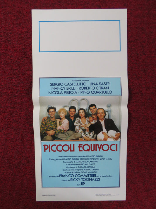 PICCOLI EQUIVOCI ITALIAN LOCANDINA POSTER SERGIO CASTELLITTO LINA SASTRI 1989