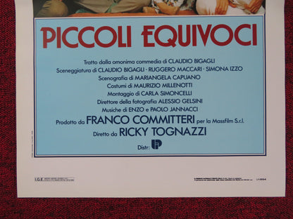 PICCOLI EQUIVOCI ITALIAN LOCANDINA POSTER SERGIO CASTELLITTO LINA SASTRI 1989