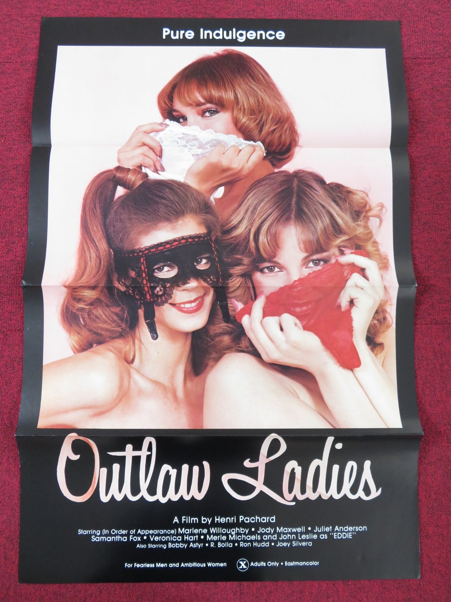 OUTLAW LADIES US TRI FOLDED ONE SHEET ROLLED POSTER VERONICA HART 1981