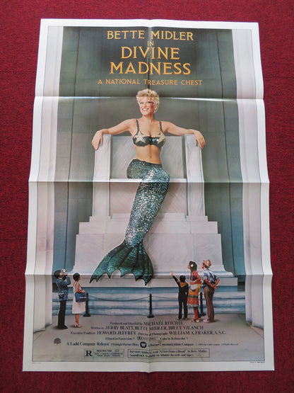 DIVINE MADNESS STYLE B FOLDED US ONE SHEET POSTER BETTE MIDLER 1980