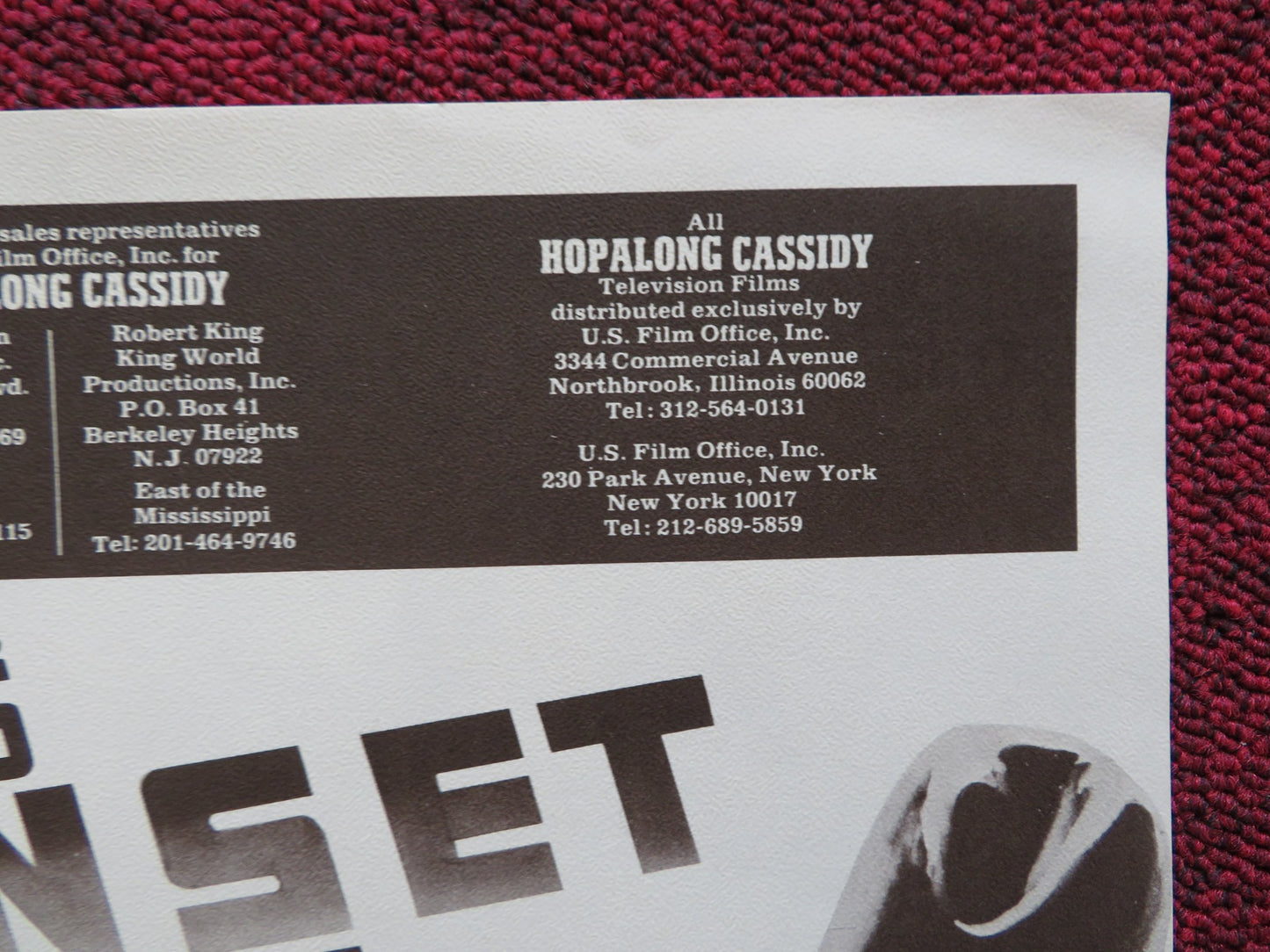 HOPALONG CASSIDY POSTER WILLIAM BOYD CLARENCE E.MULFORD 1976