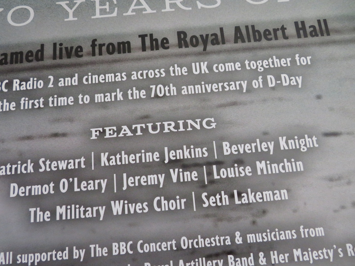 D-DAY 70 YEARS ON LIVE ROYAL ALBERT HALL UK QUAD (30"x 40") ROLLED POSTER 2014