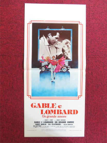 GABLE AND LOMBARD ITALIAN LOCANDINA POSTER JAMES BROLIN JILL CLAYBURGH 1976