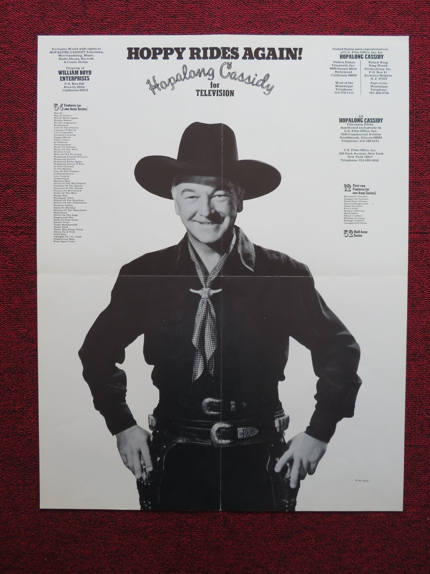 HOPALONG CASIDY HOPPY RIDES AGAIN POSTER WILLIAM BOYD EDGAR BUCHANAN TV SERIES