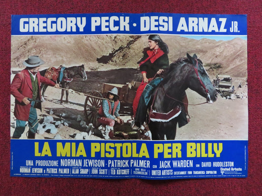 BILLY TWO HATS - B ITALIAN FOTOBUSTA POSTER GREGORY PECK DESI ARNAZ JR 1974