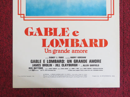 GABLE AND LOMBARD ITALIAN LOCANDINA POSTER JAMES BROLIN JILL CLAYBURGH 1976