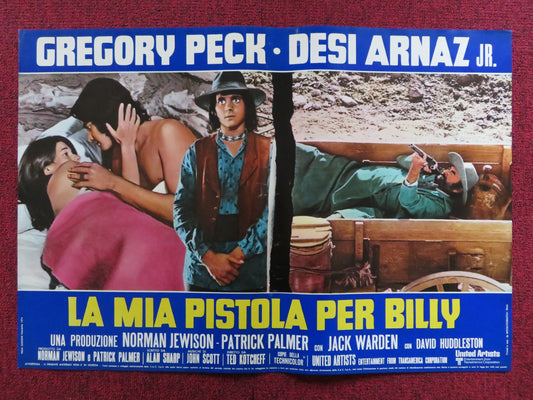 BILLY TWO HATS - C ITALIAN FOTOBUSTA POSTER GREGORY PECK DESI ARNAZ JR 1974