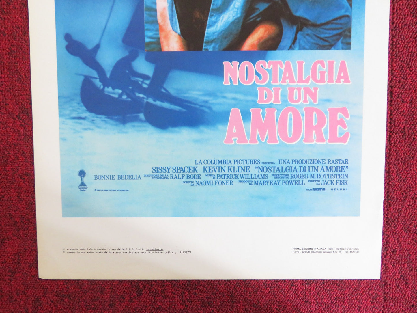 VIOLETS ARE BLUE...  ITALIAN LOCANDINA POSTER SISSY SPACEK KEVIN KLINE 1986