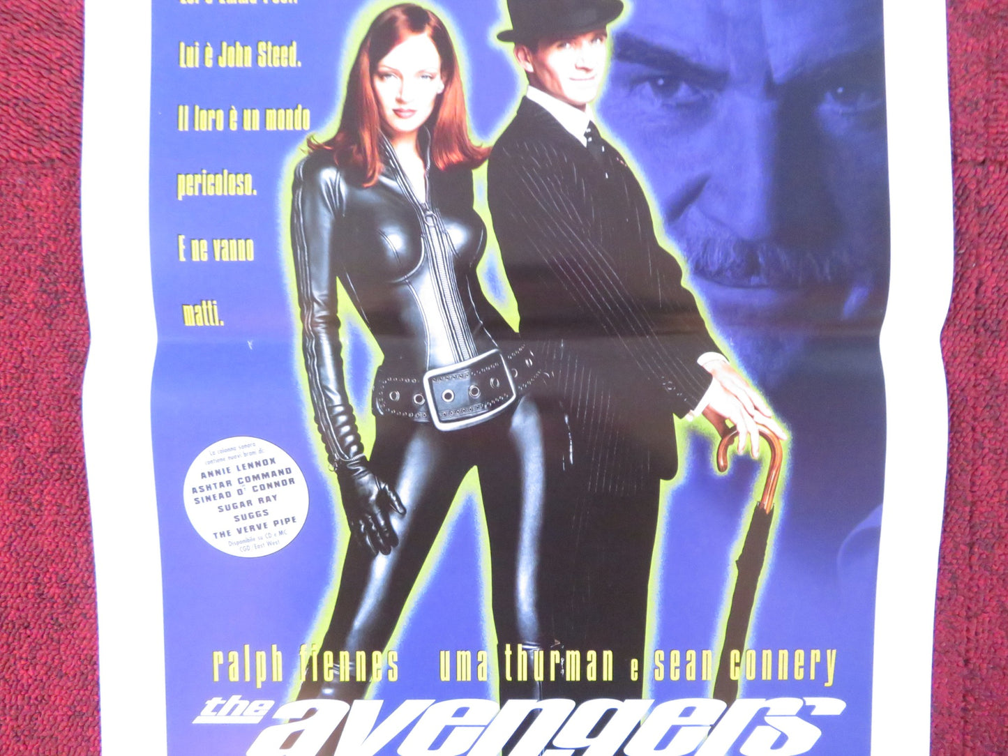 THE AVENGERS ITALIAN LOCANDINA POSTER RALPH FIENNES UMA THURMAN 1998