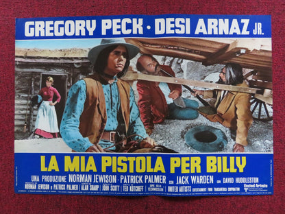 BILLY TWO HATS - F ITALIAN FOTOBUSTA POSTER GREGORY PECK DESI ARNAZ JR 1974