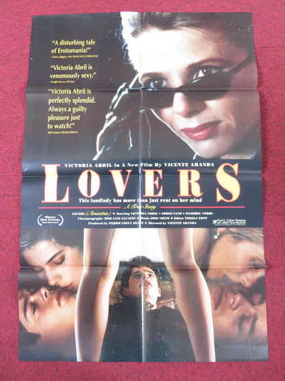 LOVERS FOLDED US ONE SHEET POSTER VICTORIA ABRIL JORGE SANZ 1992