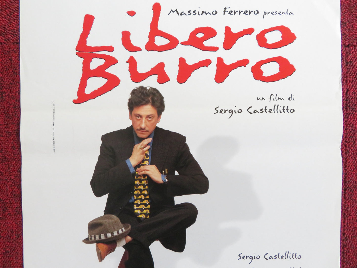 LIBERO BURRO ITALIAN LOCANDINA POSTER SEGIO CASTELLITTO MARGARET MAZZANTINI 1999