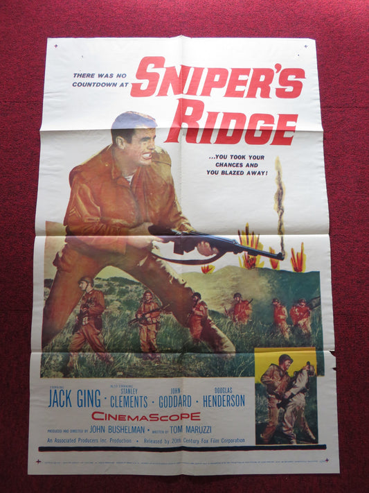 SNIPER'S RIDGE FOLDED US ONE SHEET POSTER JACK GING STANLEY CLEMENTS 1961