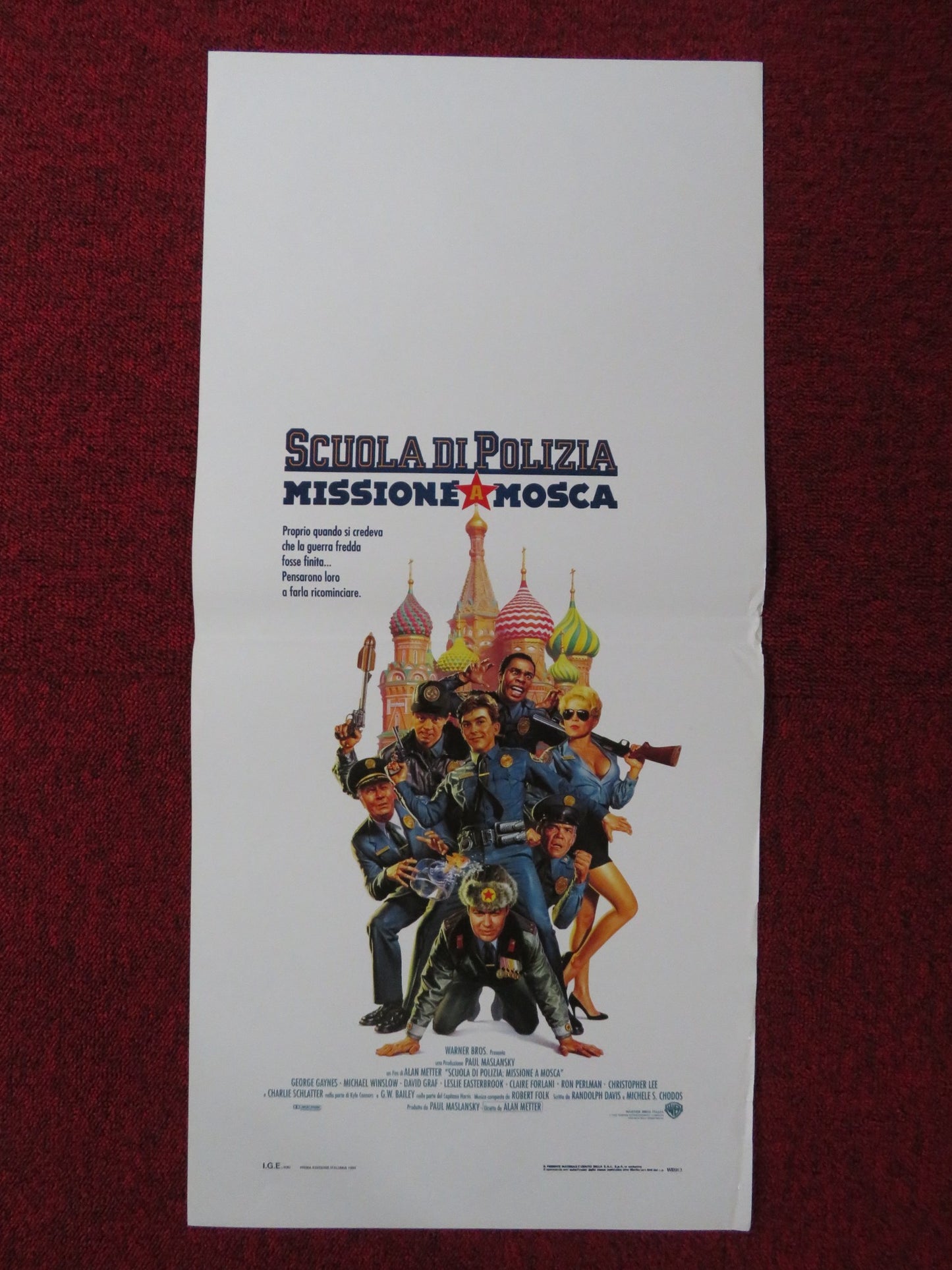 POLICE ACADEMY: MISSION TO MOSCOW ITALIAN LOCANDINA POSTER GEORGE GAYNES 1994