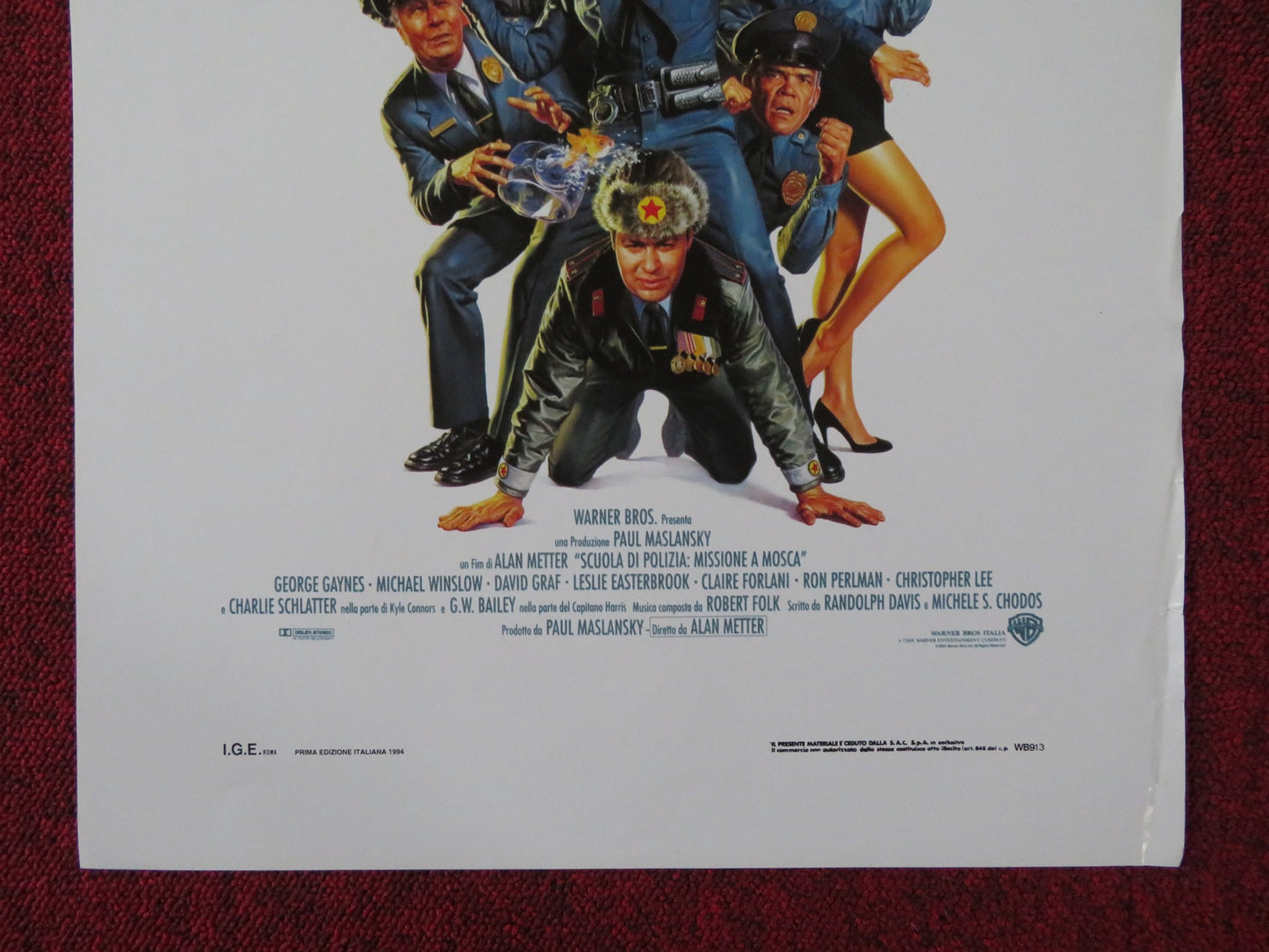 POLICE ACADEMY: MISSION TO MOSCOW ITALIAN LOCANDINA POSTER GEORGE GAYNES 1994